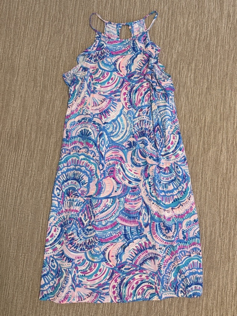 Lilly Pulitzer Pink & Blue Halter Mini Dress